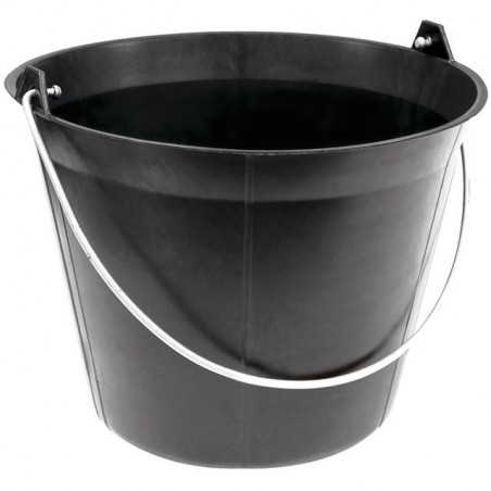 Seau maçon 11 litres plastique noir anse diamètre 5.3mm