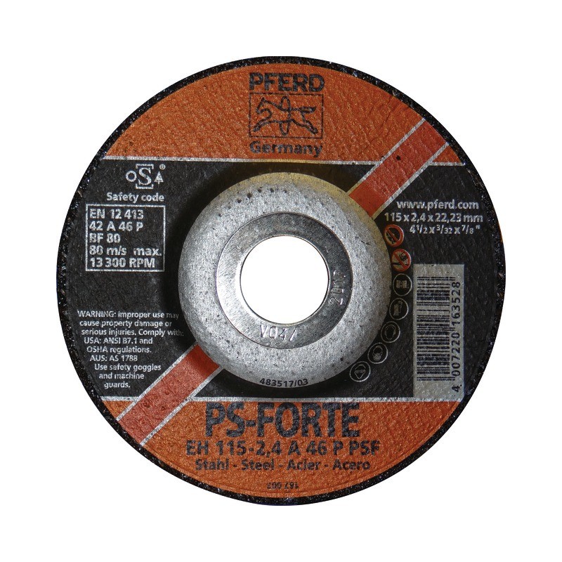 : DISQUE À TRONÇONNER MÉTAL 115 X 2,4 X 22,2 MM PS FORTE