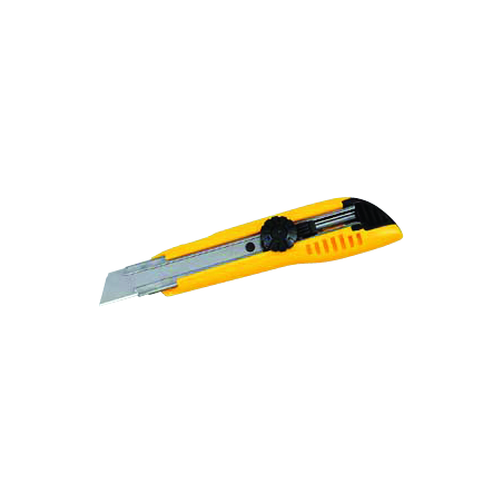 Tajima  : Cutter universel à blocage de lame 18mm jaune + 3 lames