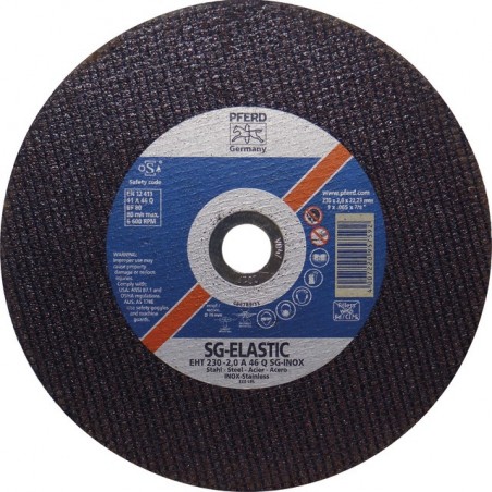 : DISQUE À TRONÇONNER MÉTAL/INOX 230 X 2 X 22,2 MM SG ELASTIC