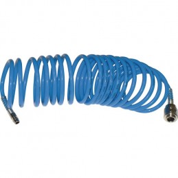 : TUYAU AIR SPIRAL POLYURETHANE 6X8 MM AVEC RACCORDS RAPIDES LG 7,5 M PRODIF