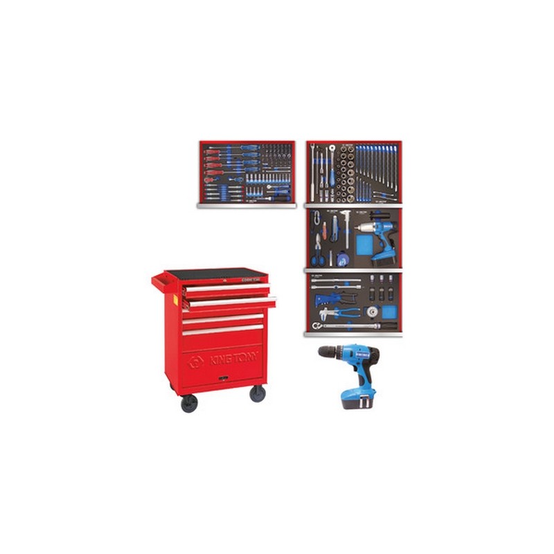 Servante d'atelier complète pro KT Service Rapide - 182 outils Servante d'atelier complète pro KT Service Rapide - 182 outils