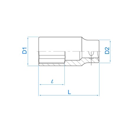 Douille Pouce 3/8" (9,53mm) Longue 12 Pans