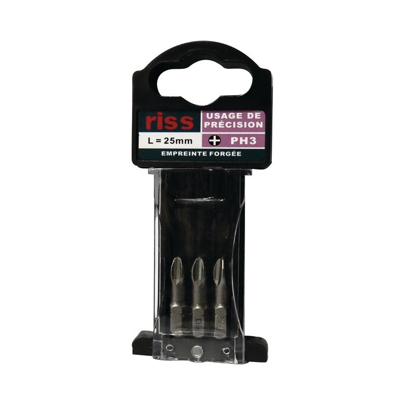 : EMBOUTS DE VISSAGE FORGE PHILLIPS PH3 LG 25 MM BOITE DE 3 RISS