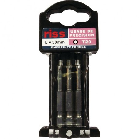 : EMBOUTS DE VISSAGE FORGE TORX T20 LG 50 MM BOITE DE 3 RISS
