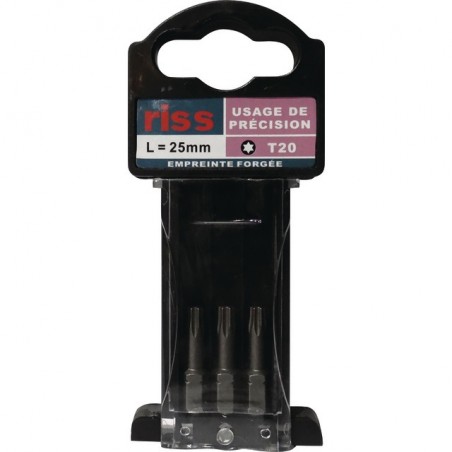 EMBOUTS DE VISSAGE FORGE TORX T20 LG 25 MM BOITE DE 3 RISS