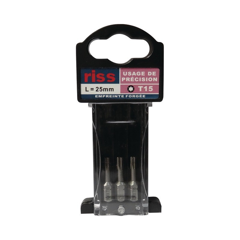 : EMBOUTS DE VISSAGE FORGE TORX T15 LG 25 MM BOITE DE 3 RISS