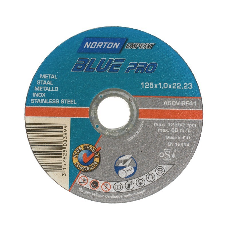 DISQUE À TRONÇONNER MÉTAL/INOX 125 X 1 X 22,2 MM BLUE PRO