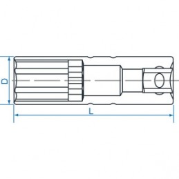 Douilles pour bougies 14 mm  longueur 250 mm 12 Pans