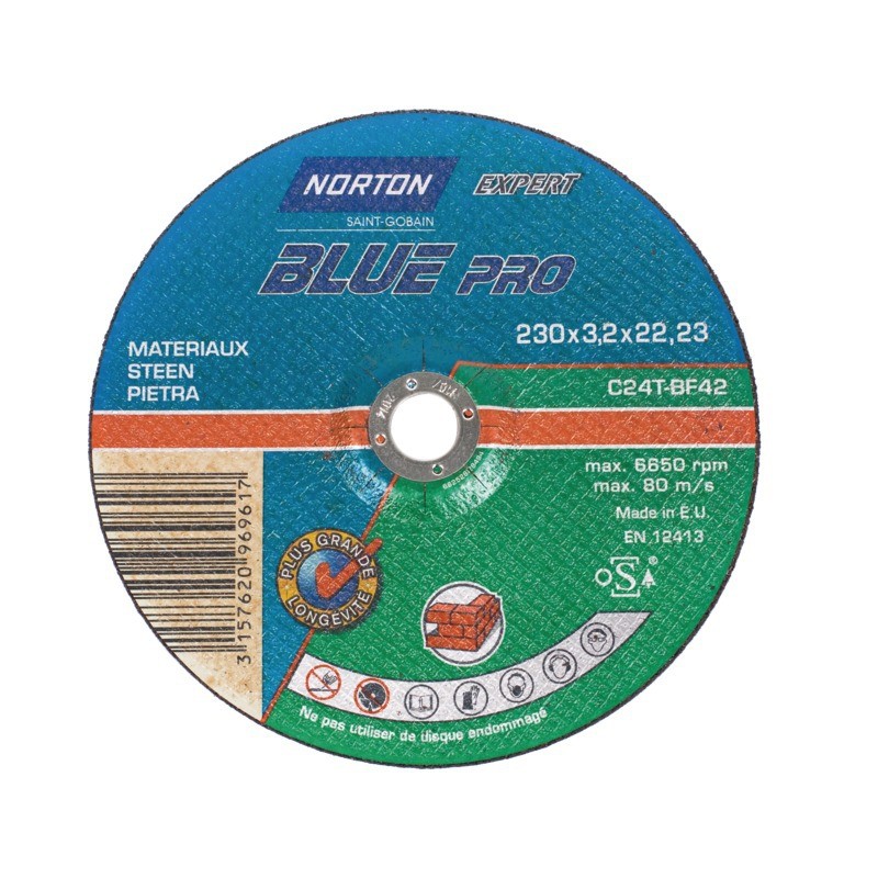 : DISQUE À TRONÇONNER MATÉRIAUX 230 X 3,2 X 22,2 MM BLUE PRO