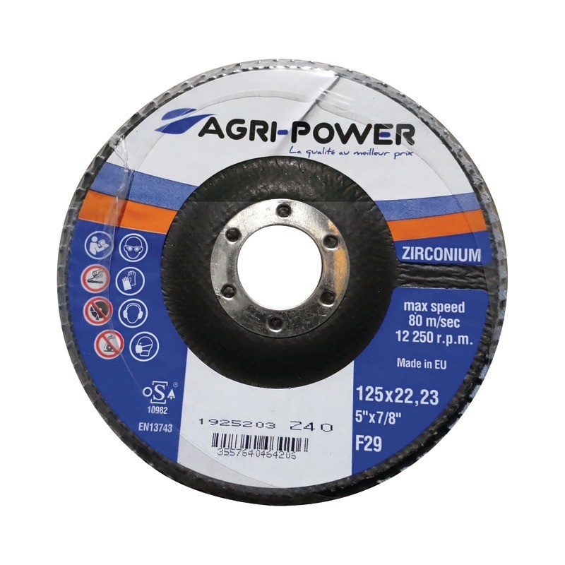 : DISQUE A LAMELLES 125X1 GR40 ZIRCONIUM AGRI-POWER : DISQUE A LAMELLES 125X1 GR40 ZIRCONIUM AGRI-POWER