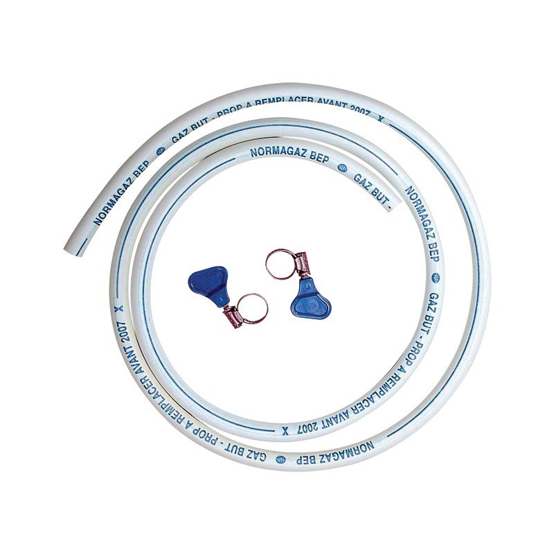 : TUYAU GAZ 1M50 NF 5 ANS 6X12 AVEC 2 COLLIERS : TUYAU GAZ 1M50 NF 5 ANS 6X12 AVEC 2 COLLIERS