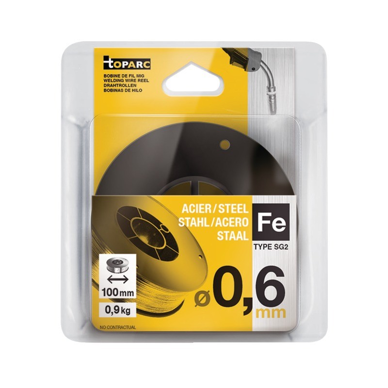 : FIL DE SOUDURE ACIER D0,6 BOBINE 0,9KG BLISTER : FIL DE SOUDURE ACIER D0,6 BOBINE 0,9KG BLISTER