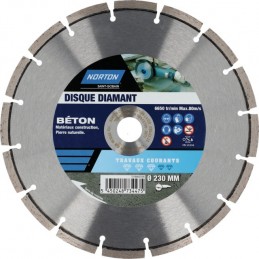 : DISQUE DIAMANT SEGMENTE DIAMETRE 230MM TRAVAUX COURANT