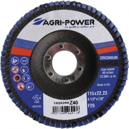 : DISQUE A LAMELLES 115X1 GR40 ZIRCONIUM AGRI-POWER