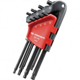 FACOM  : CLE MALE TORX LONGUE TETE SPHERIQUE - ETUI DE 8 CLES FACOM