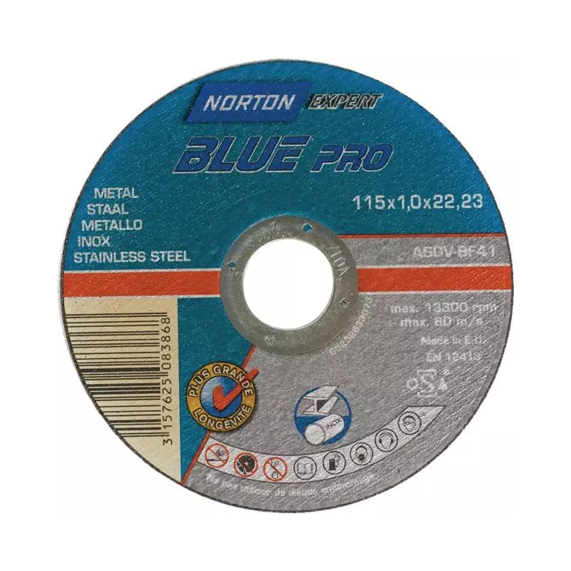 : DISQUE À TRONÇONNER MÉTAL/INOX 115 X 1 X 22,2 MM BLUE PRO : DISQUE À TRONÇONNER MÉTAL/INOX 115 X 1 X 22,2 MM BLUE PRO