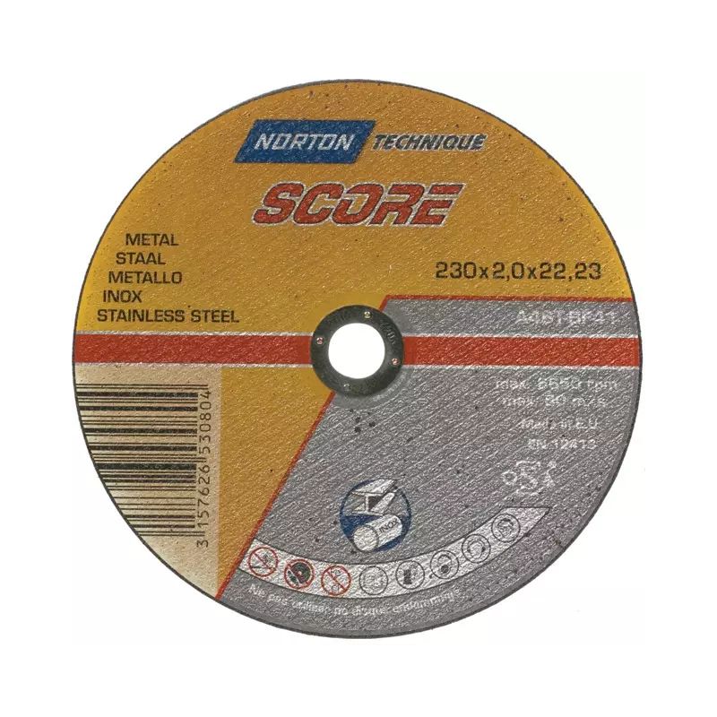 : DISQUE À TRONÇONNER MÉTAL/INOX 230 X 2 X 22,2 MM SCORE