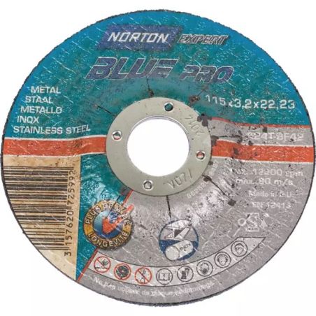 : DISQUE À TRONÇONNER MÉTAL/INOX 115 X 3,2 X 22,2 MM BLUE PRO
