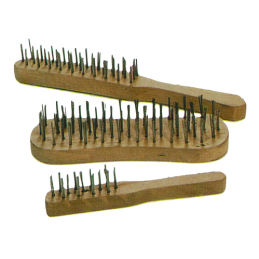 : Brosses metalliques manche bois (Lot de 3)