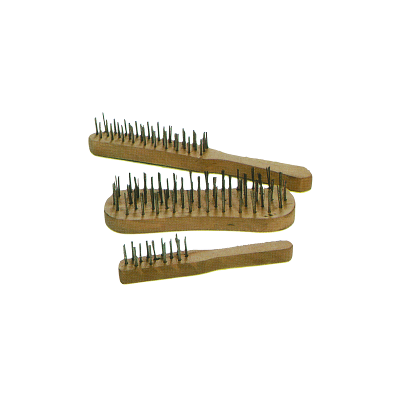 : Brosses metalliques manche bois (Lot de 3)