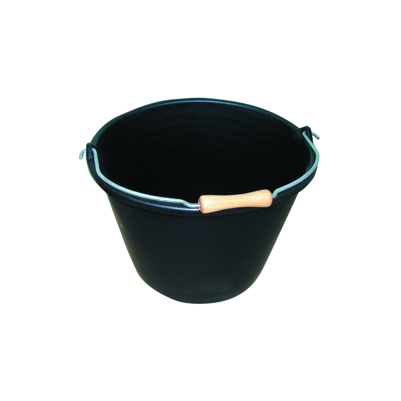 : Seau à veau 18 litres noir poignee bois 38x29 : Seau à veau 18 litres noir poignee bois 38x29