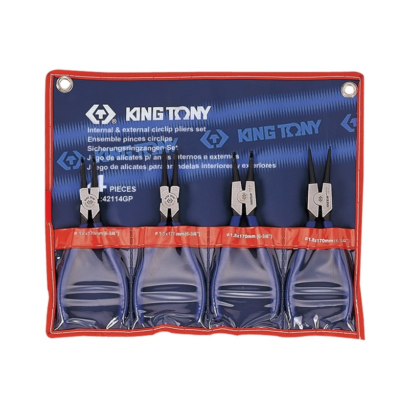 KING TONY  : Trousse de pinces Circlips - 4 pièces