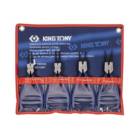 KING TONY  : Trousse de pinces Circlips - 4 pièces