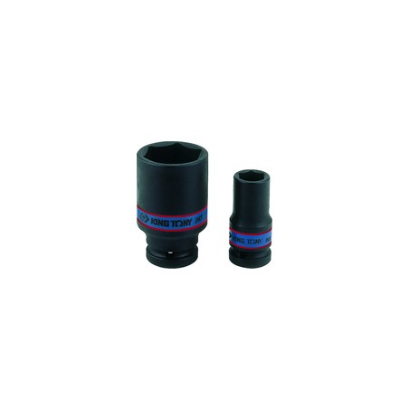 KING TONY  : Douille à chocs Métrique 1/2" (12.7mm) Longue Paroi fine 21 mm