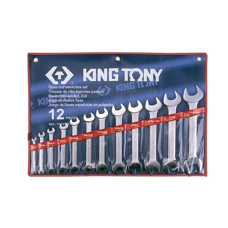 KING TONY  : Trousse de clés fourches en pouces - 12 pièces