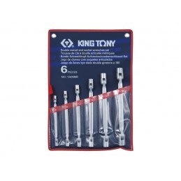 KING TONY  : Trousse de Clé à douille articulée métriques - 6 pièces