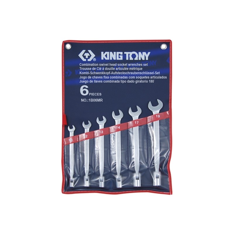 KING TONY  : Trousse de Clé à douille articulée métriques - 6 pièces