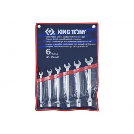 KING TONY  : Trousse de Clé à douille articulée métriques - 6 pièces