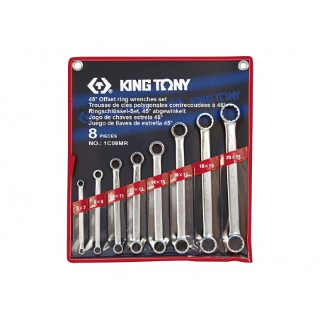 KING TONY  : Trousse de clés polygonales droites Métrique - 8 pièces