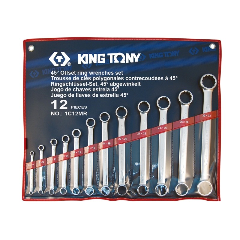 KING TONY  : Trousse de clés polygonales droites Metrique - 12 pièces
