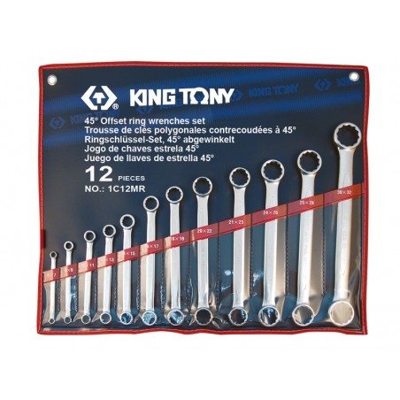 KING TONY  : Trousse de clés polygonales droites Metrique - 12 pièces