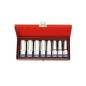 Coffret de douilles longues métriques 1/2" - 8 pièces