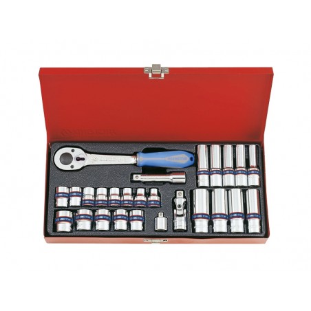 KING TONY  : Coffret de douilles métriques et accessoires 3/8" - 26 pièces
