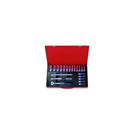 KING TONY  : Coffret de douilles longues métriques 1/2" - 22 pièces