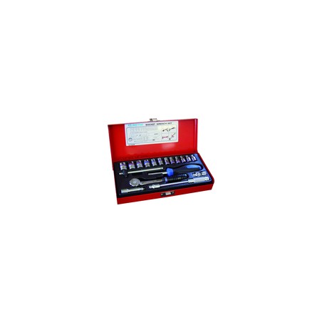 KING TONY  : Coffret de douilles métriques et accessoires 1/4" - 18 pièces