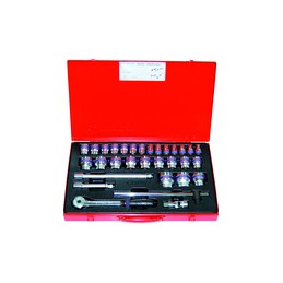 KING TONY  : Coffret de douilles métriques et accessoires 1/2" - 31 pièces