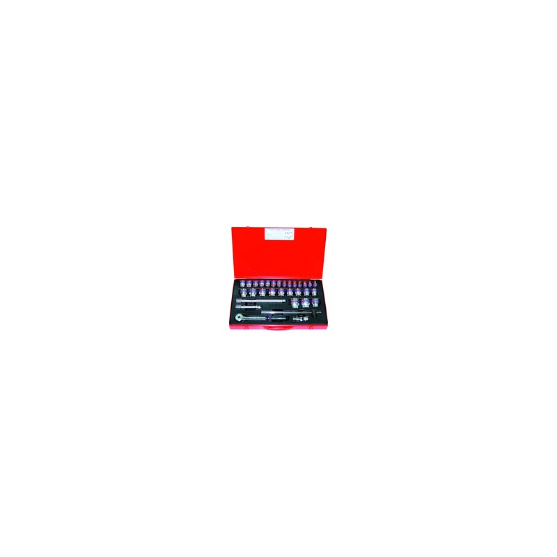 Coffret de douilles métriques et accessoires 1/2" - 31 pièces Coffret de douilles métriques et accessoires 1/2" - 31 pièces