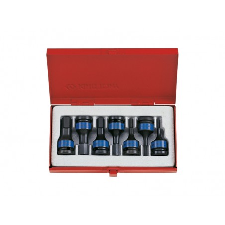 KING TONY  : Coffret de douilles 1/2" 6 Pans à choc - 7 pièces