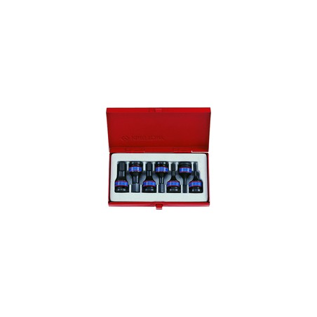 KING TONY  : Coffret de douilles 1/2" 6 Pans à choc - 7 pièces