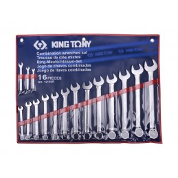 KING TONY  : Trousse de clés mixtes en pouces - 16 pièces