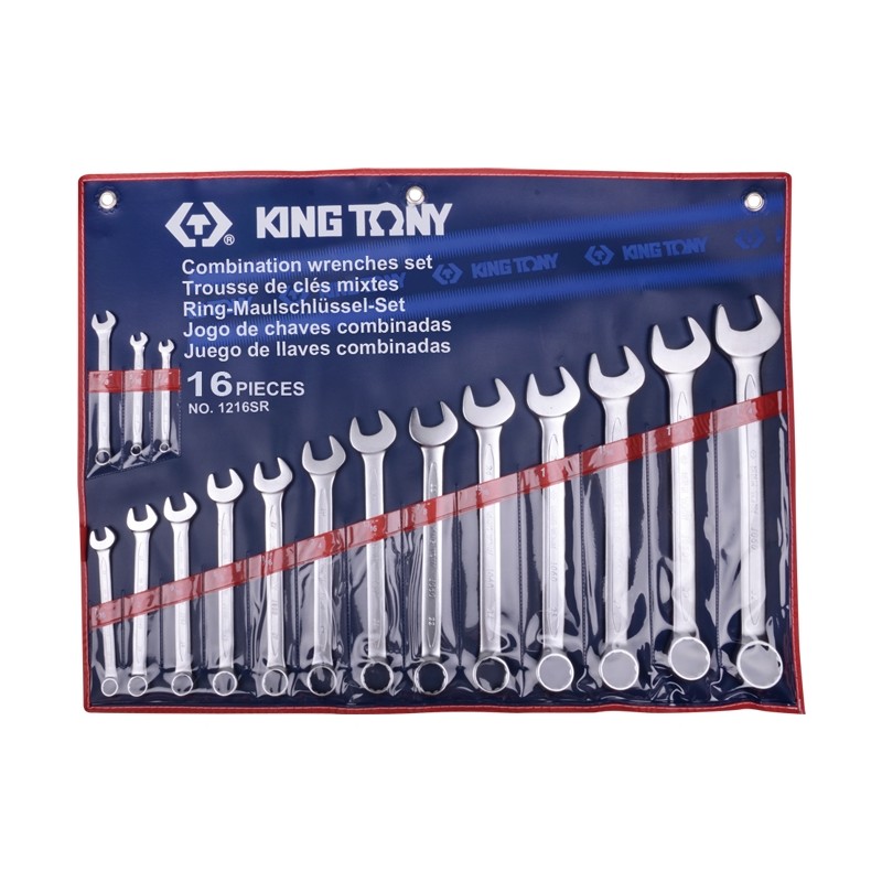 KING TONY  : Trousse de clés mixtes en pouces - 16 pièces