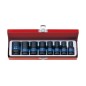 Coffret de douilles longues 1/2" à choc métriques - 8 pièces
