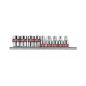 Jeu de douilles 1/4" pouces sur rail - 9 pièces Jeu de douilles 1/4" pouces sur rail - 9 pièces