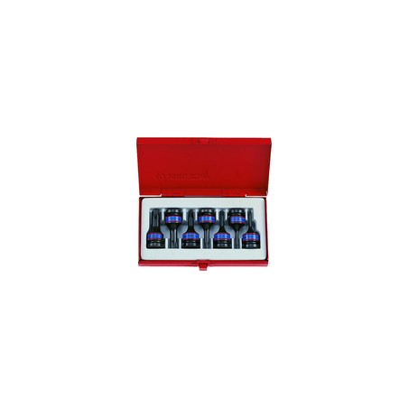 KING TONY  : Coffret de douilles 1/2" TORX à choc - 7 pièces