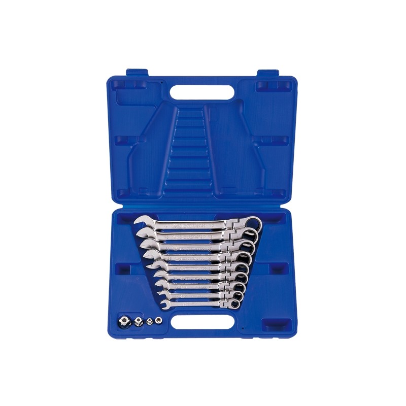 KING TONY : Coffret de clés mixtes à cliquet tête articulée métriques avec adapt KING TONY : Coffret de clés mixtes à cliquet tête articulée métriques avec adapt